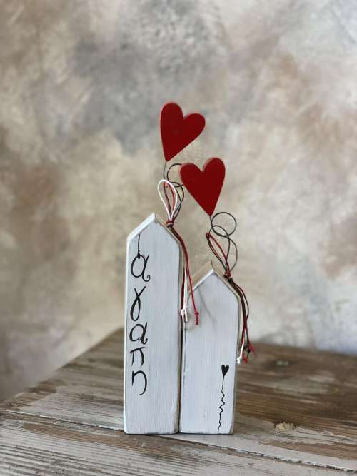 σπιτάκια δίδυμα με καμινάδες καρδιές