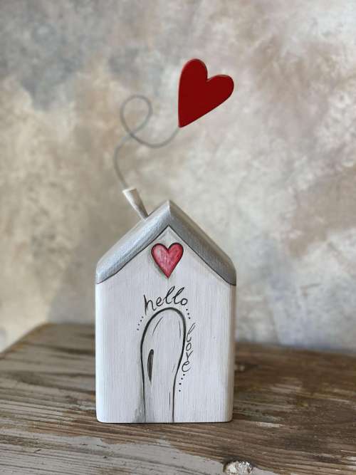 σπιτάκι με καμινάδα καρδιά στο σύρμα