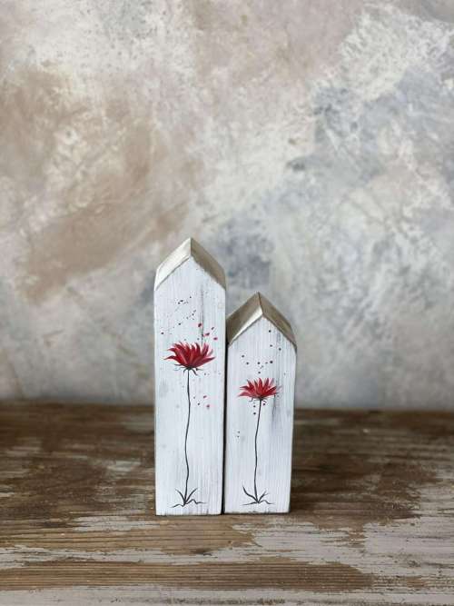 σπιτάκια δίδυμα με λουλούδι