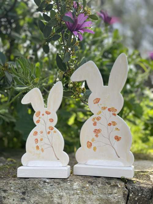 λαγουδάκια σετ με πορτοκαλί λουλούδια